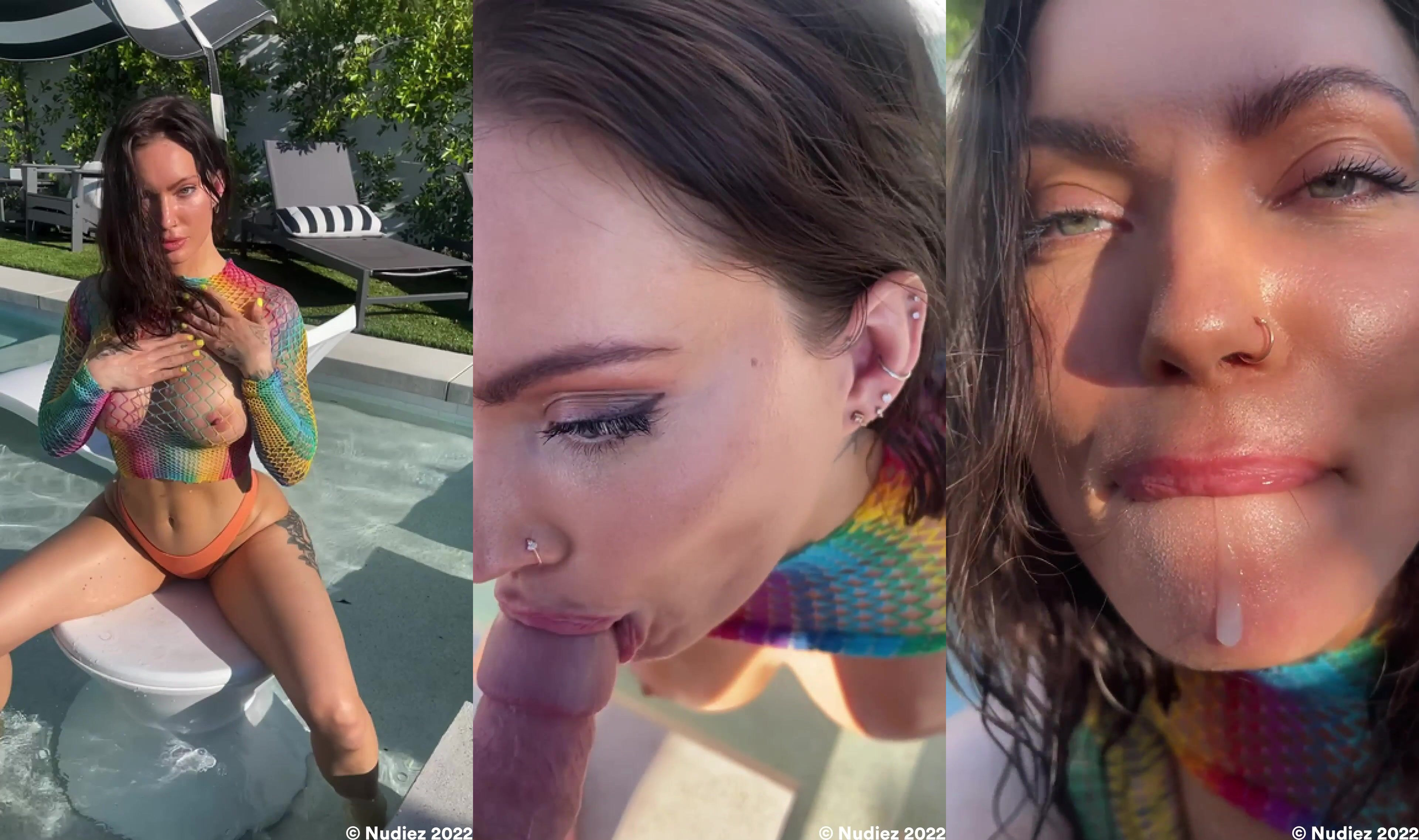 Viking Barbie Gives Drooly Head In The Pool